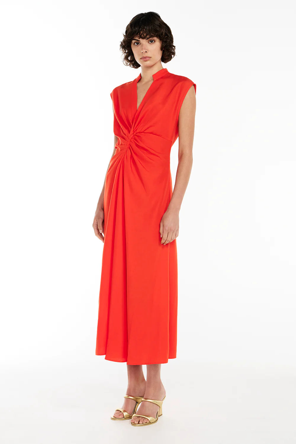 SUMMER BLAZE MIDI DRESS - POPPY