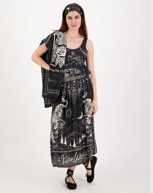 VANESSA PRINTED MIDI SKIRT - MAGIC