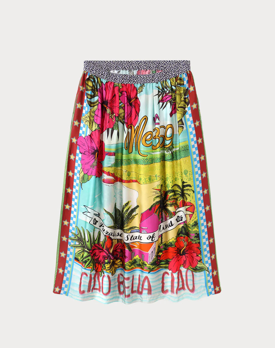 VANESSA PRINTED MIDI SKIRT - LOVE