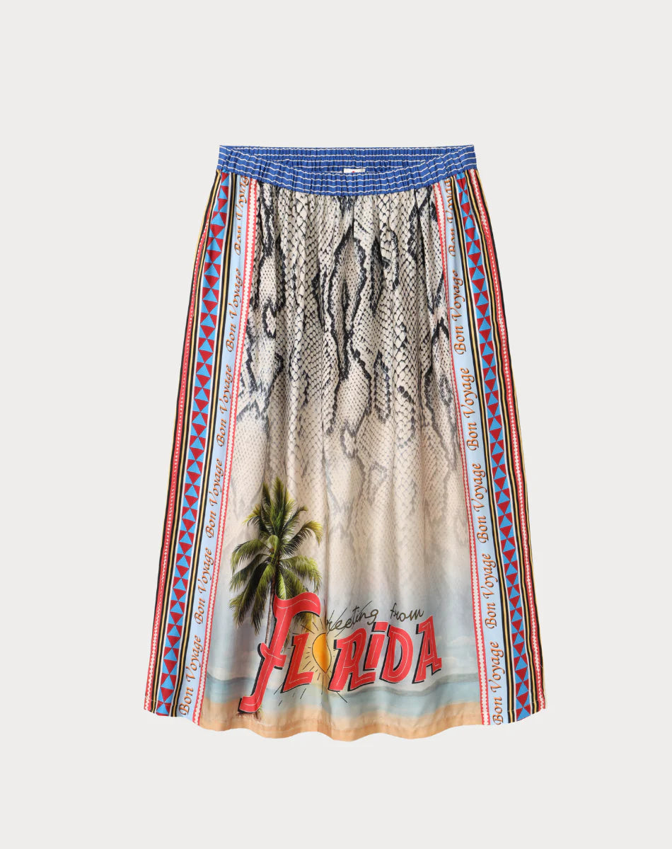 VANESSA PRINTED MIDI SKIRT - SNAKE