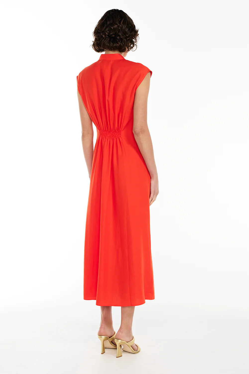 SUMMER BLAZE MIDI DRESS - POPPY