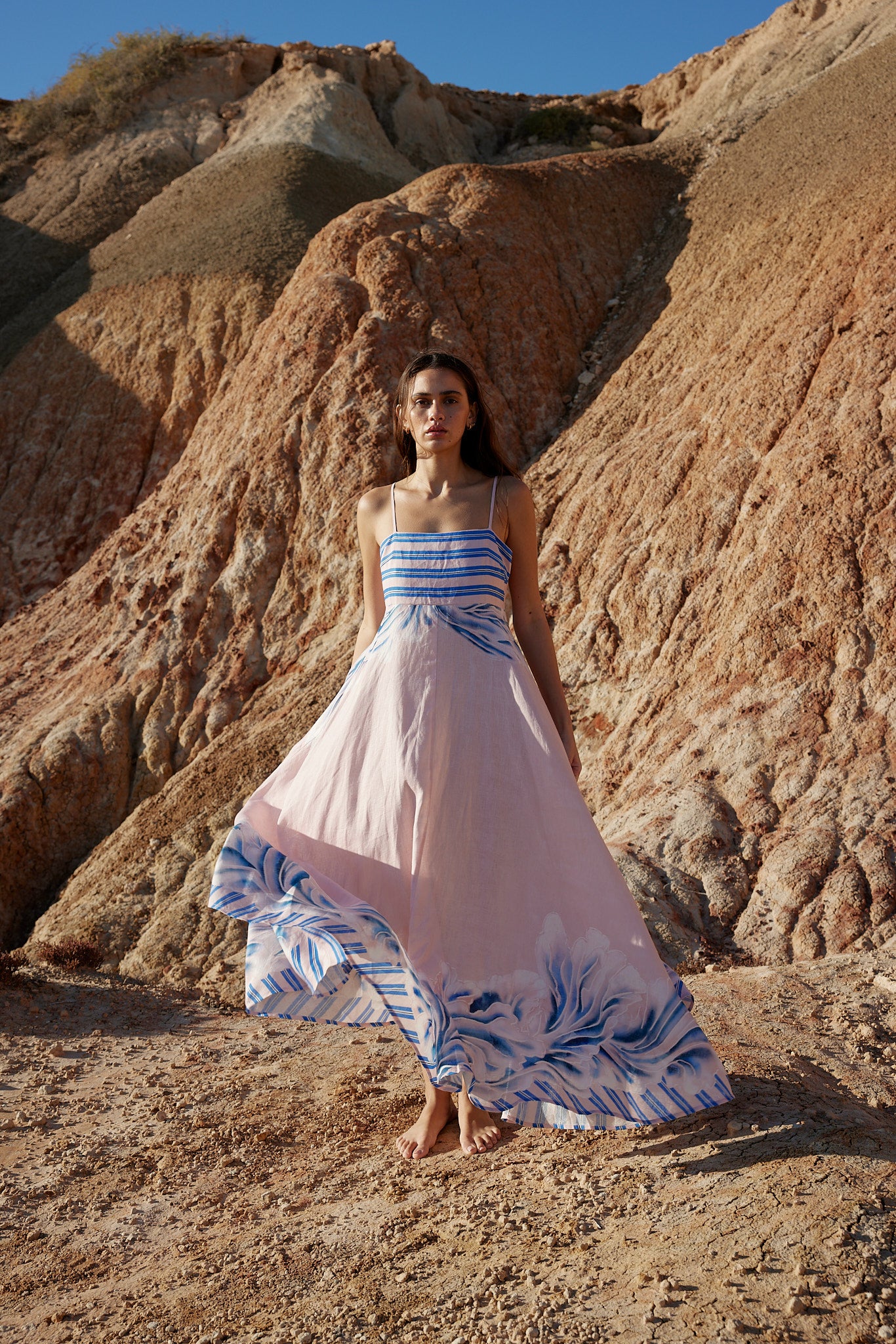 RUE DRESS - SEASHELL/ICEBERG