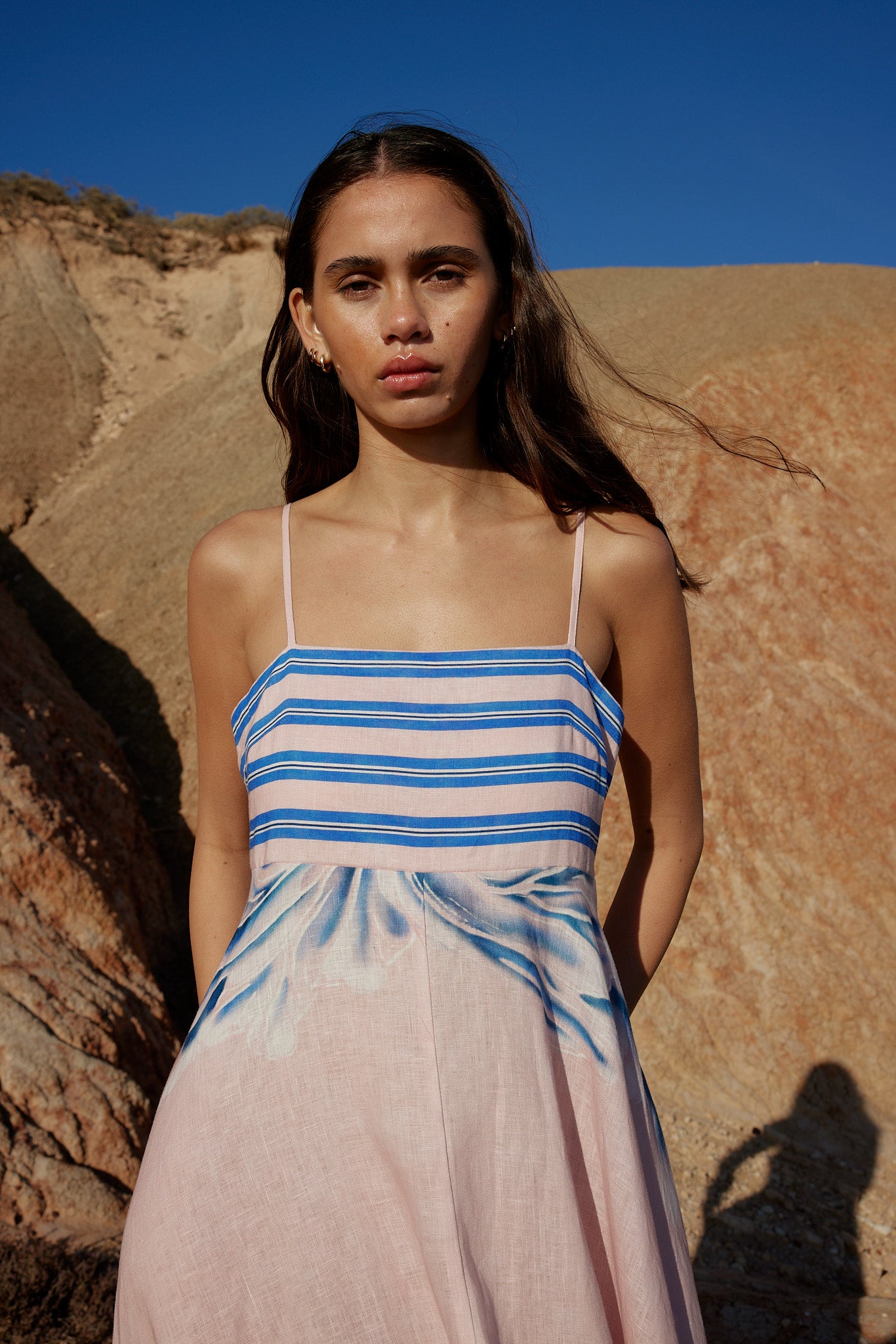 RUE DRESS - SEASHELL/ICEBERG