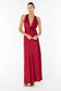 CHARMED COWL SLIP DRESS - RED