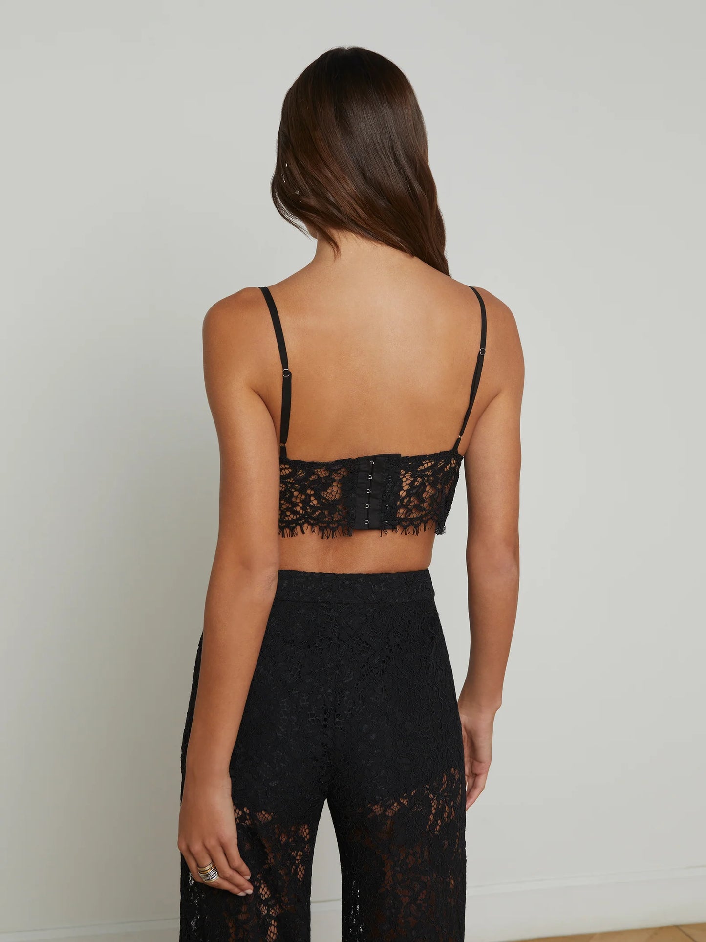 AISLIN LACE BRALETTE TOP - BLACK