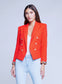 BROOKE CROP BLAZER FIRE RED/PAISLEY SCARF