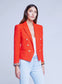 BROOKE CROP BLAZER FIRE RED/PAISLEY SCARF