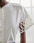 LACE TRIM BLOUSE - WHITE