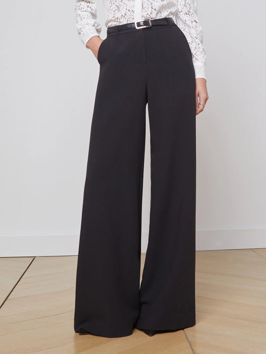 PILAR WIDE LEG PANT - BLACK