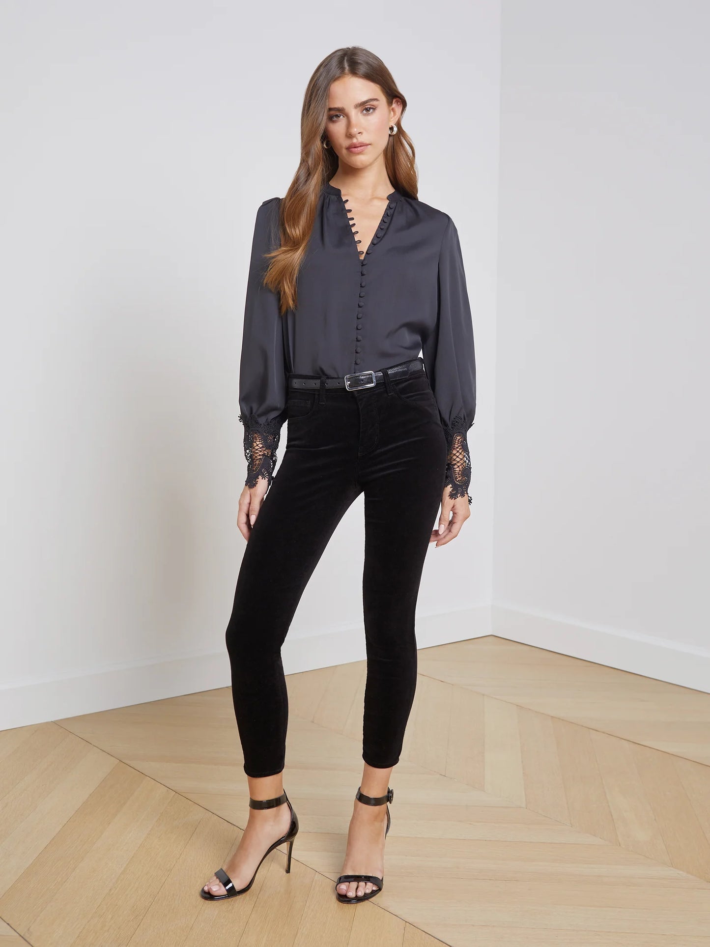 AVA LACE BLOUSE - BLACK