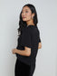 SUZETTE SILK T-SHIRT - BLACK