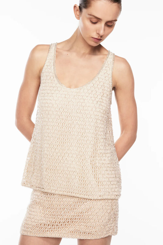 UNFILTERED BEADED TANK - BEIGE