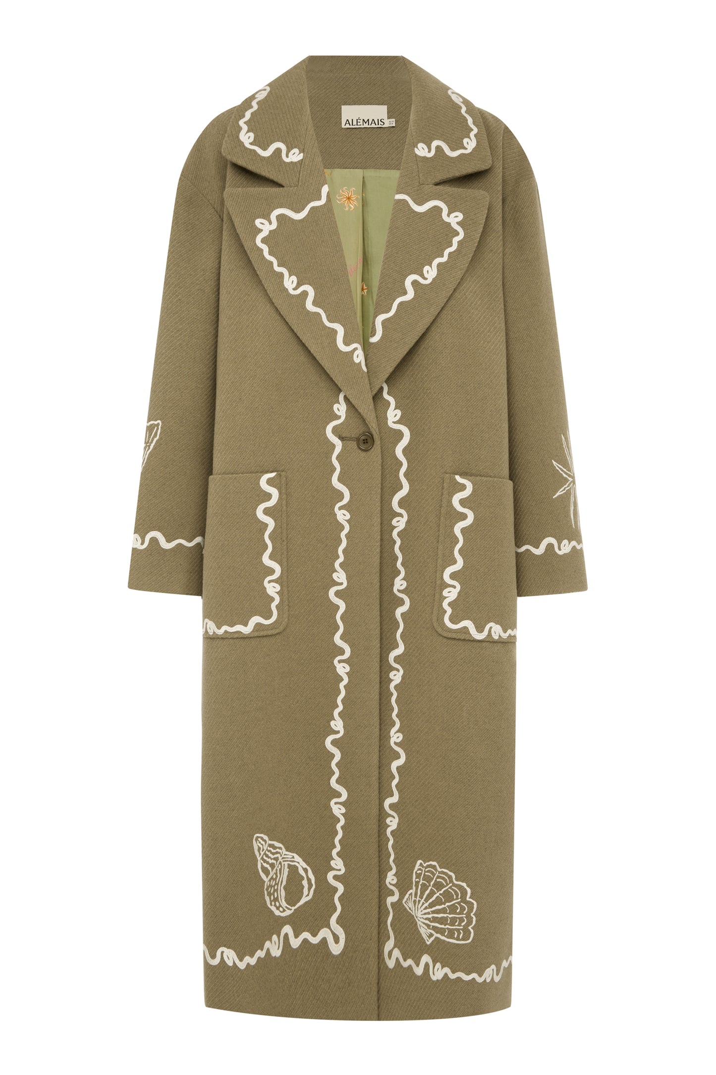 *PREORDER* SAMMY EMBROIDERED COAT - OLIVE