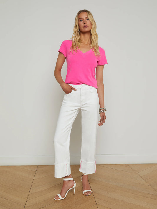 *PREORDER* BECCA V-NECK TEE - PINK GLO