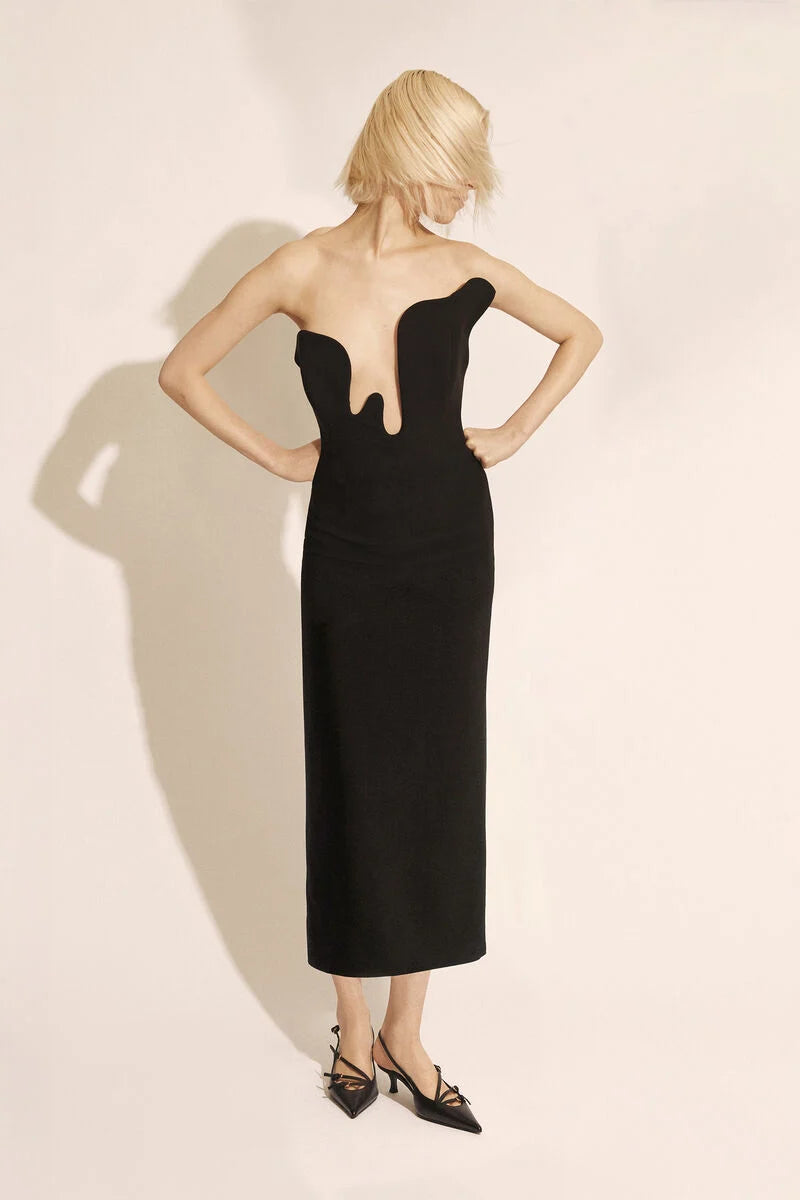 *PREORDER* ROSALYN MIDI DRESS - BLACK