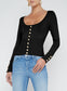 LANETTA SCOOP NECK TOPIGAN - BLACK/GOLD