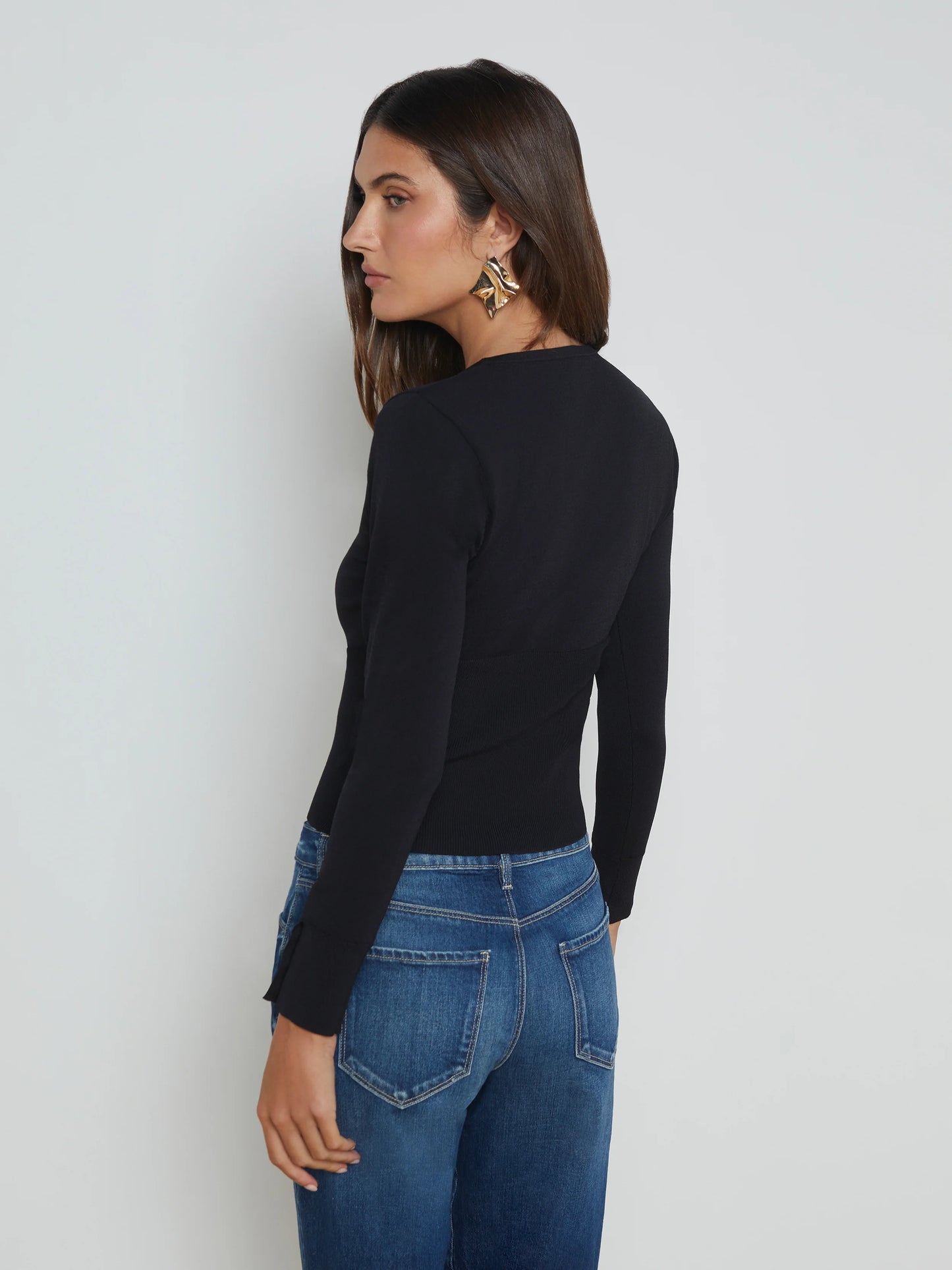 LANETTA SCOOP NECK TOPIGAN - BLACK/GOLD