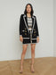 KENJI KNIT BLAZER - BLACK/WHITE/GOLD LURE