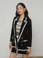 KENJI KNIT BLAZER - BLACK/WHITE/GOLD LURE