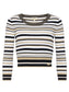 YUKIO STRIPED CROP CREW - WHITE/BLACK/GOLD STRIPE