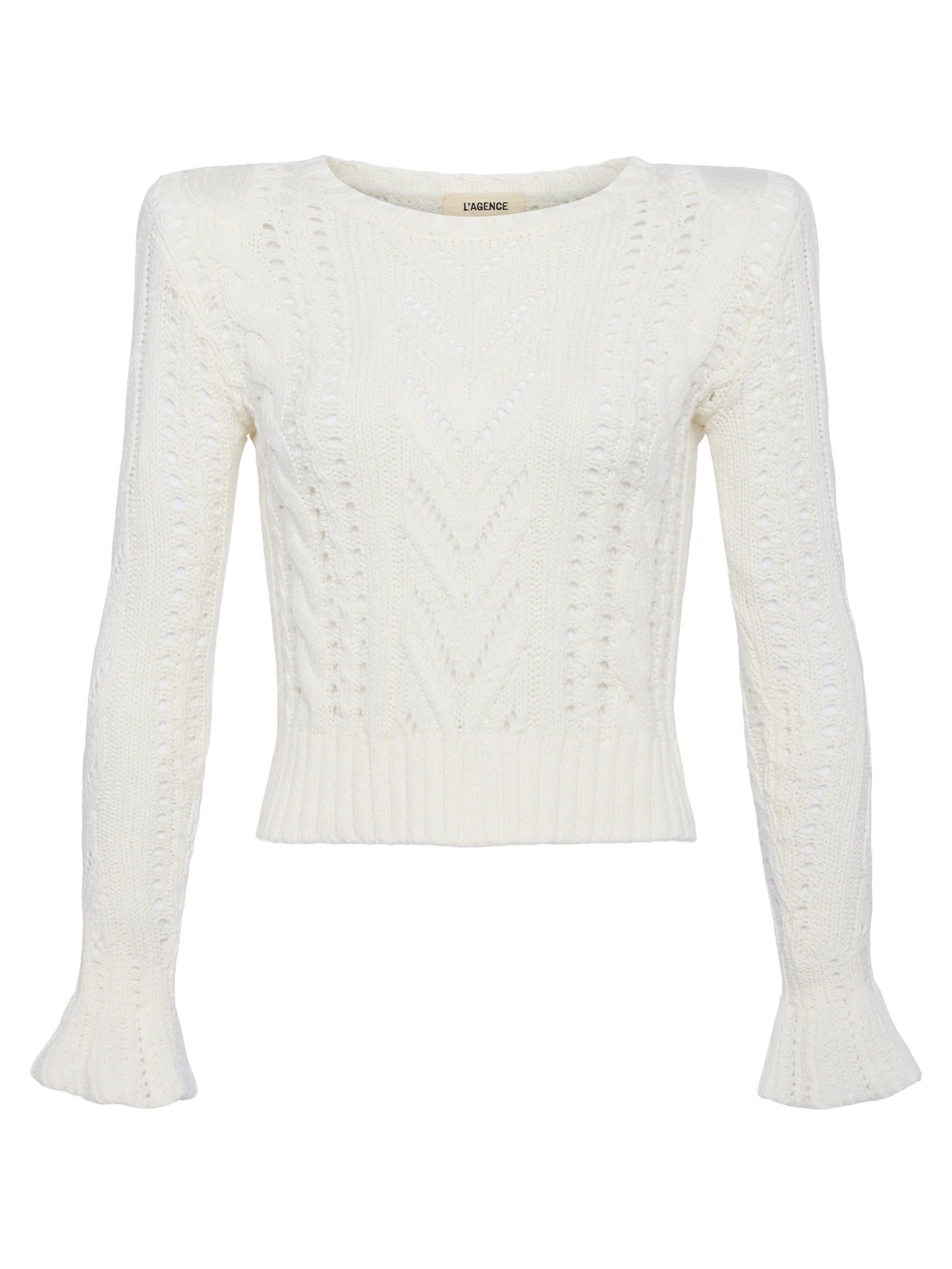 MIO CABLE CROP PULLOVER - IVORY