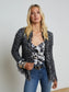 AZURE CARDIGAN BLAZER - BLACK/SILVER MULTI