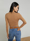 STERLING COLLARED SWEATER - CHESTNUT/GOLD