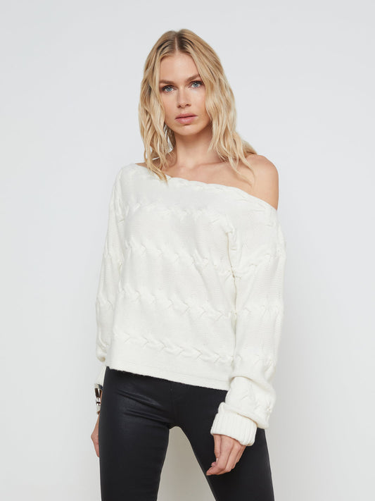 SHAN CABLE SWEATER - IVORY