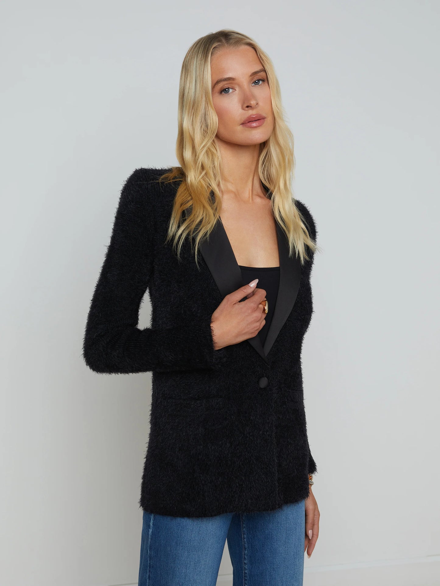 BAILEIGH KNIT BLAZER - BLACK