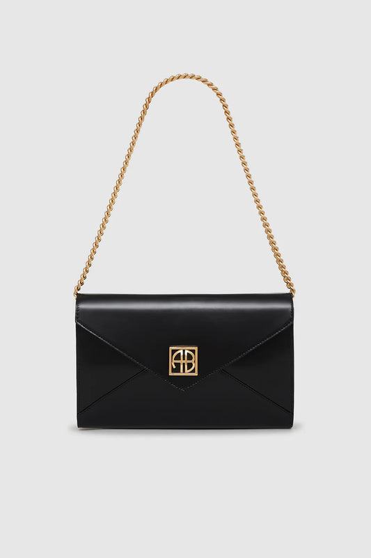 ELLY CLUTCH - HIGH-SHINE BLACK