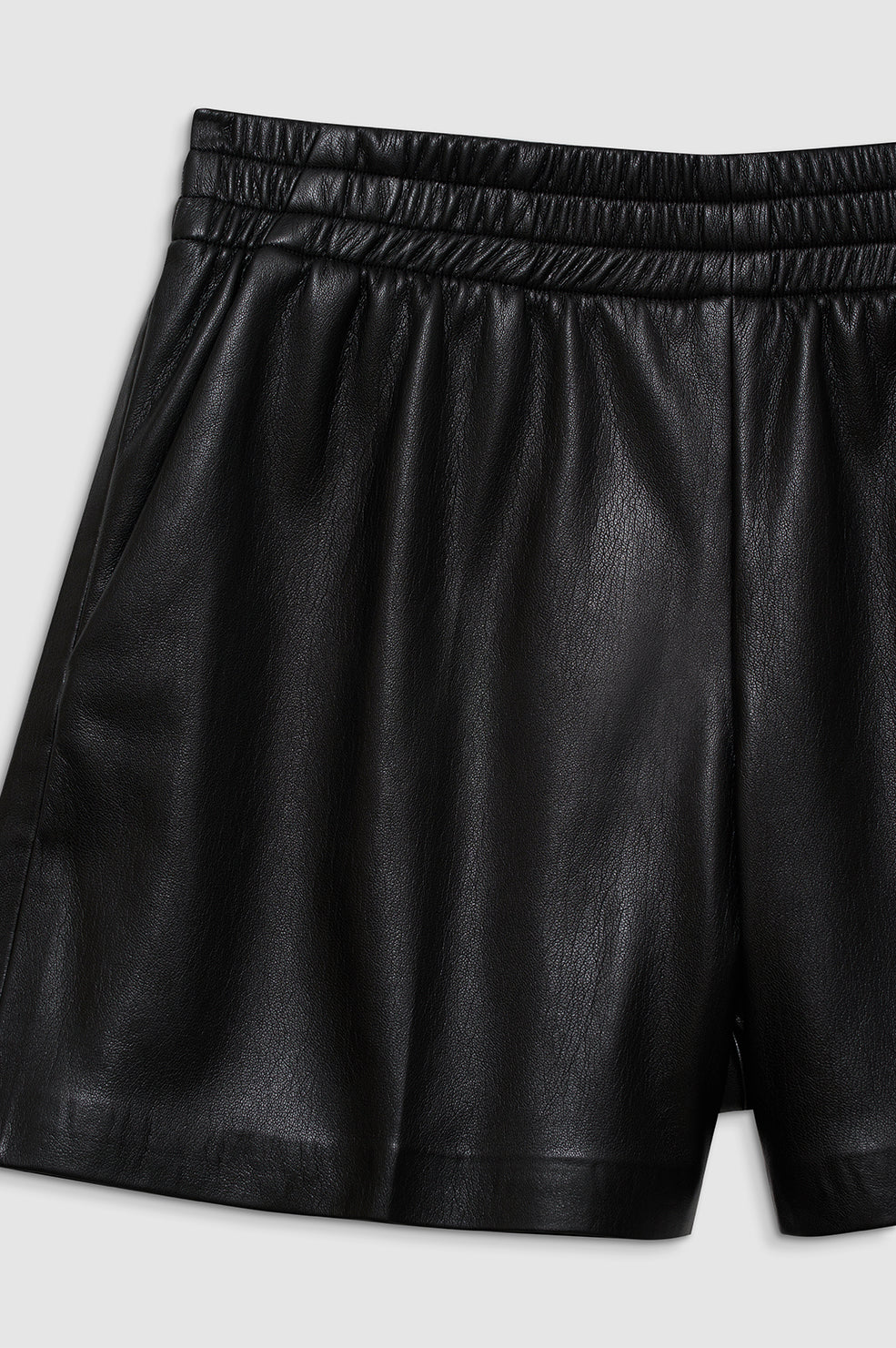 KAM SHORT - BLACK VEGAN LEATHER