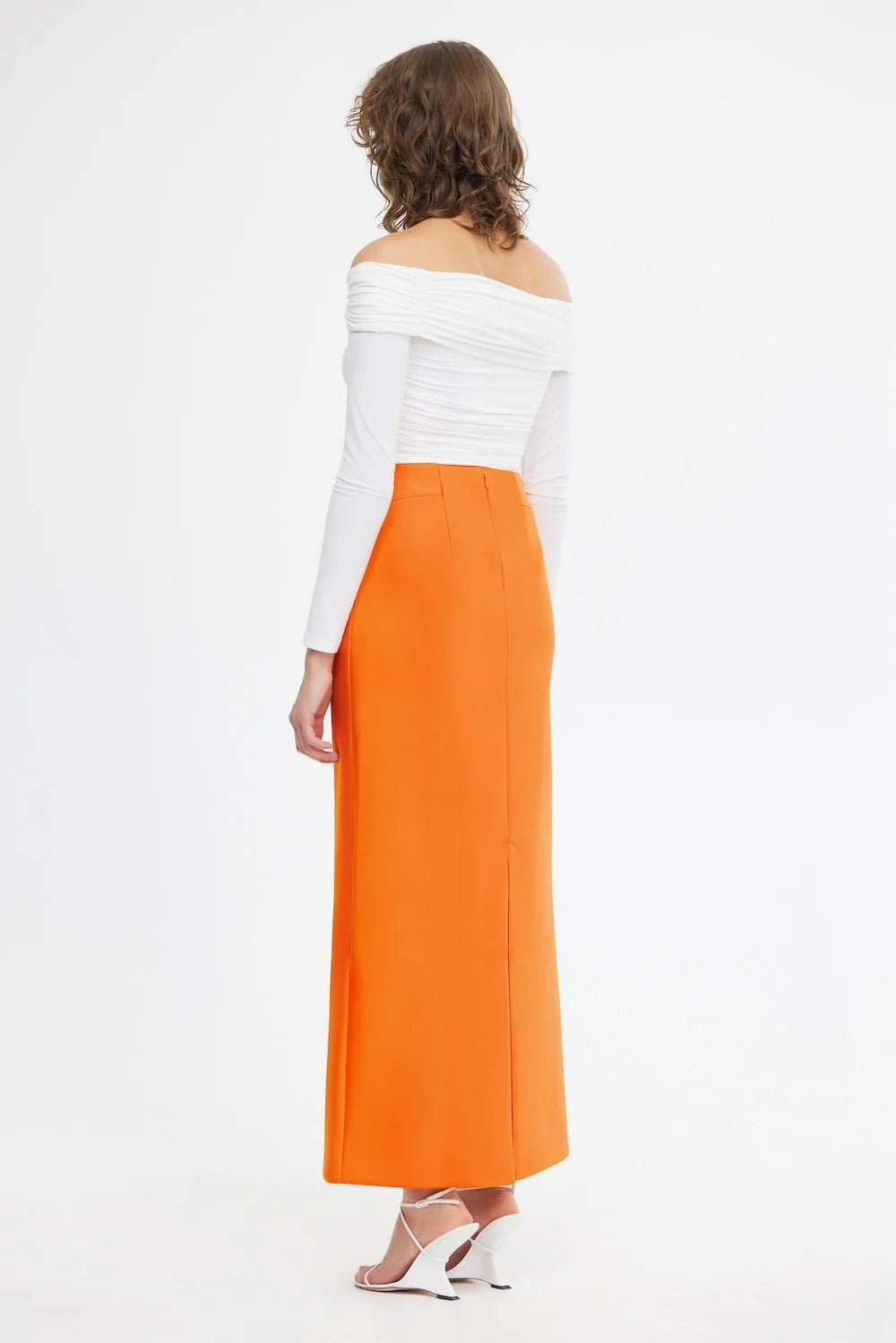 BALDERSTONE SKIRT -  NEON TANGERINE