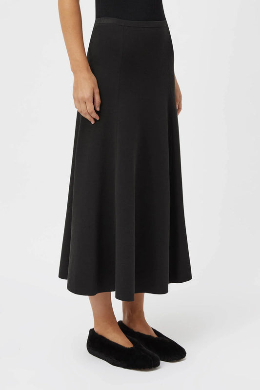 OPHIRA MIDI SKIRT- BLACK