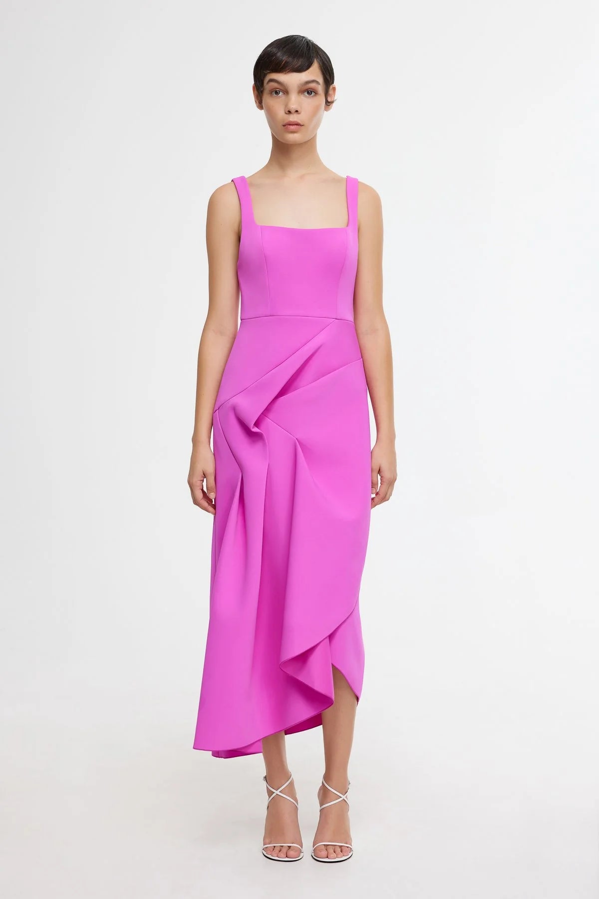 HEWTON MIDI DRESS - FUCHSIA