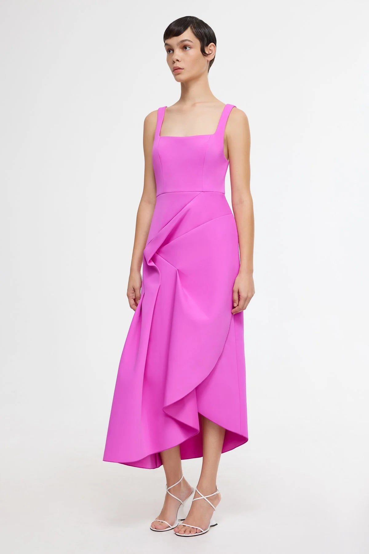 HEWTON MIDI DRESS - FUCHSIA