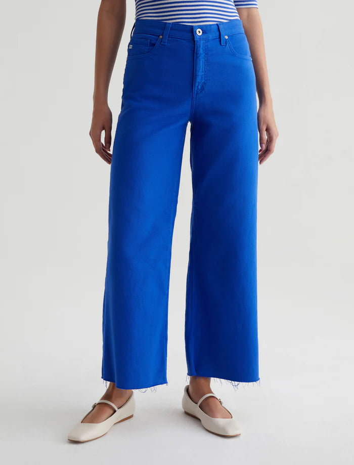 SAIGE WIDE LEG CROP - ELECTRIC BLUE