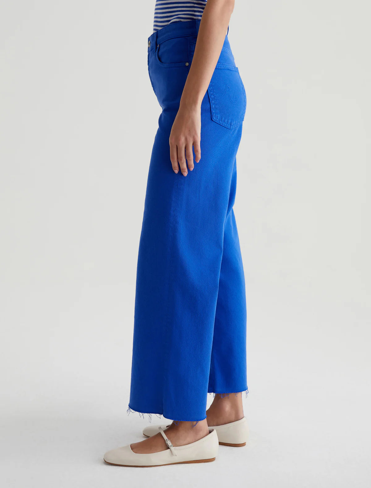 SAIGE WIDE LEG CROP - ELECTRIC BLUE