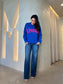 AMOUR ROUND NECK JUMPER - BLUE