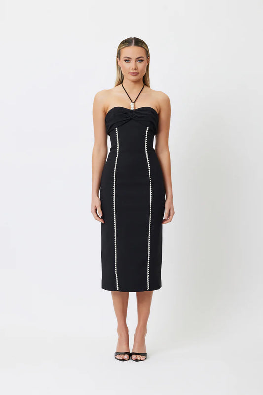 LYLA MIDI DRESS - BLACK