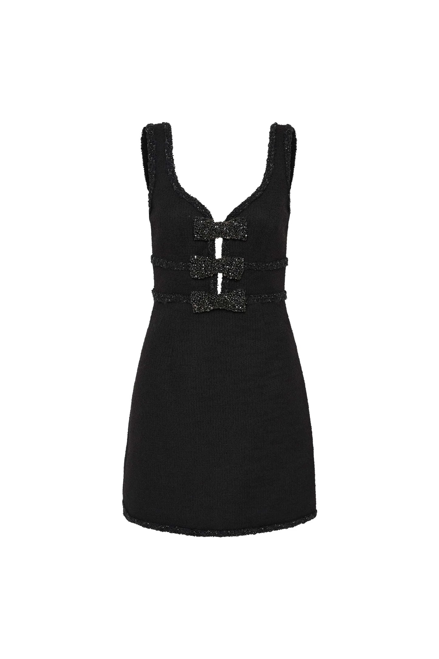 MARGO BOW MINI DRESS - BLACK