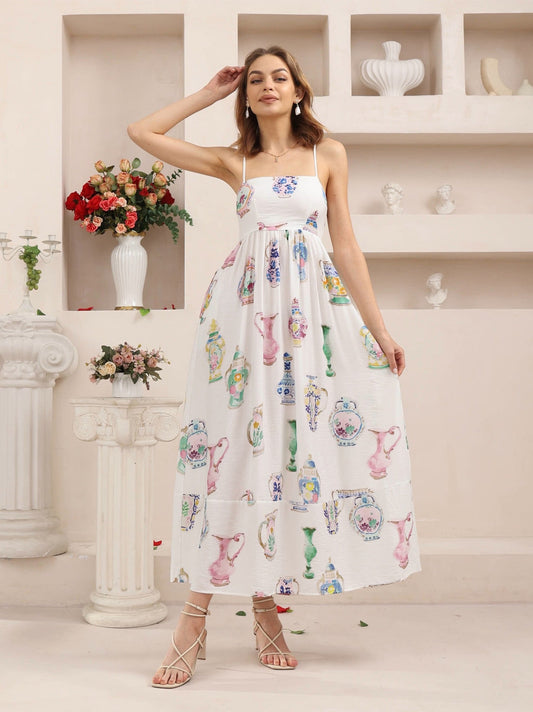 MAXI DRESS - WHITE PRINT