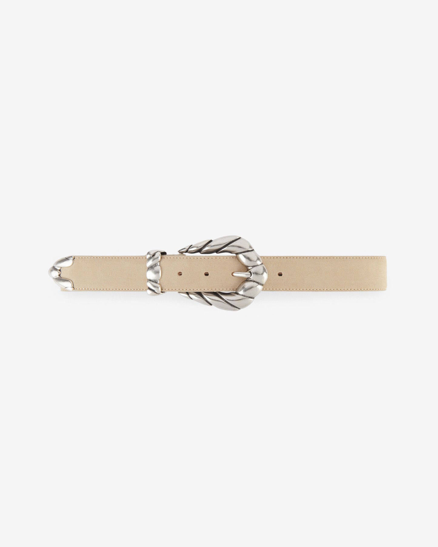 EMBELLA SUEDE LEATHER BELT - BEIGE