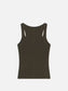 RIB SCOOP BUTTON TANK - RICH MILITARY HEATHER