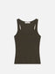 RIB SCOOP BUTTON TANK - RICH MILITARY HEATHER