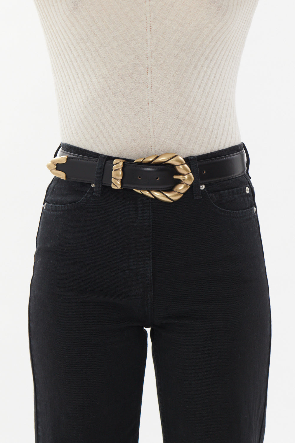 *PREORDER* EMBELLA GOLD MEDIUM BELT - BLACK