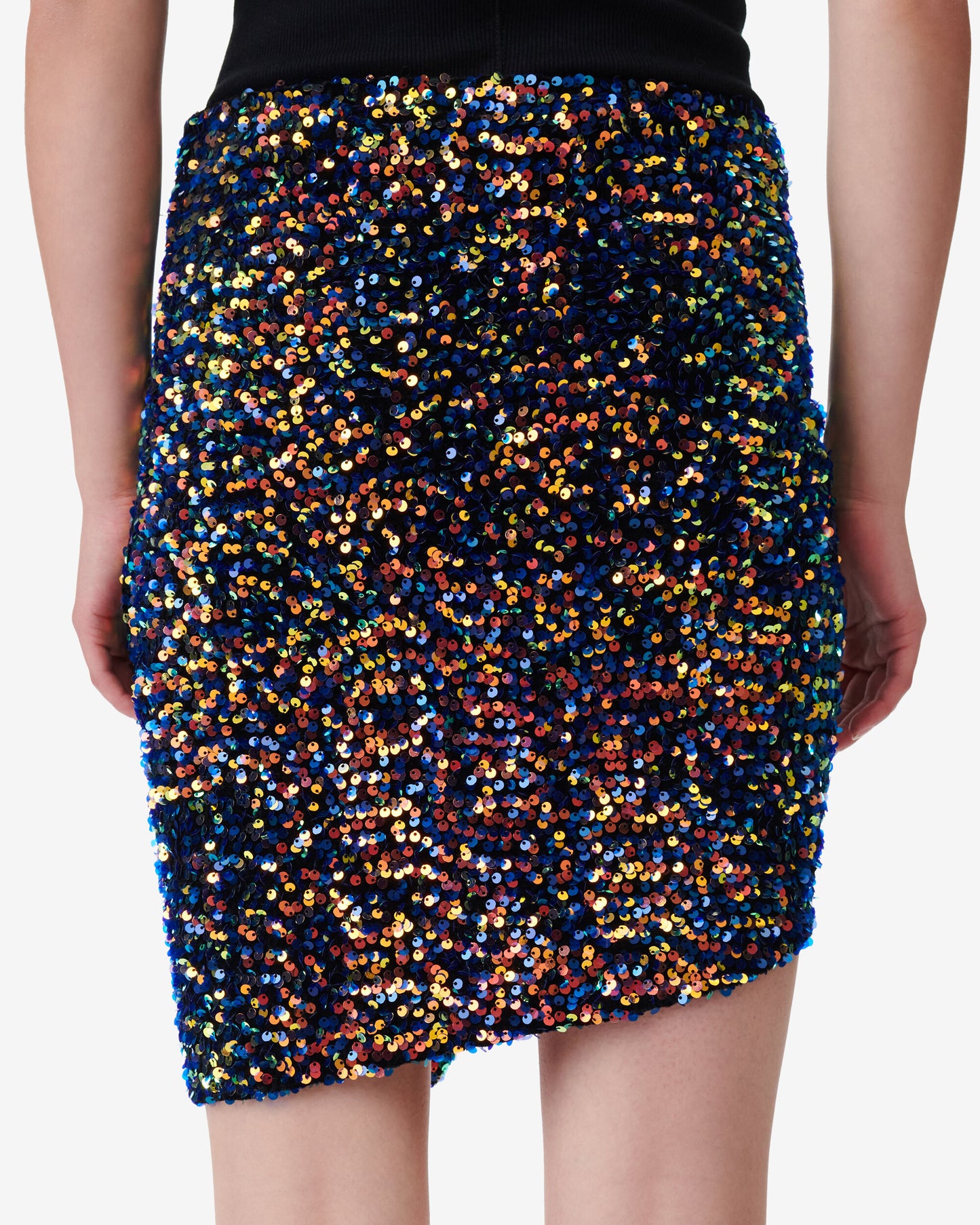 DASIA SHORT SEQUINED SKIRT - BLUE MULTICO