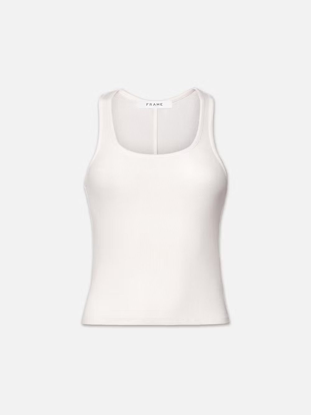 RIB SCOOP BUTTON TANK - WHITE