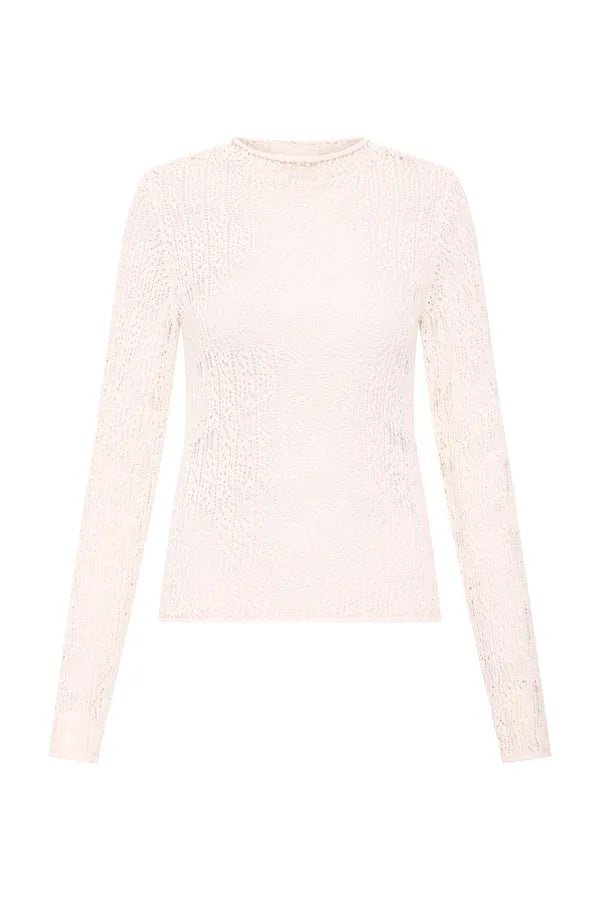 LADDERED LADY KNIT TOP - PINK