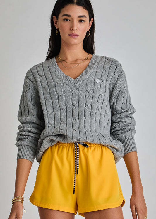 *PREORDER* SEYMOUR CABLE KNIT SWEATER - GREY MARLE